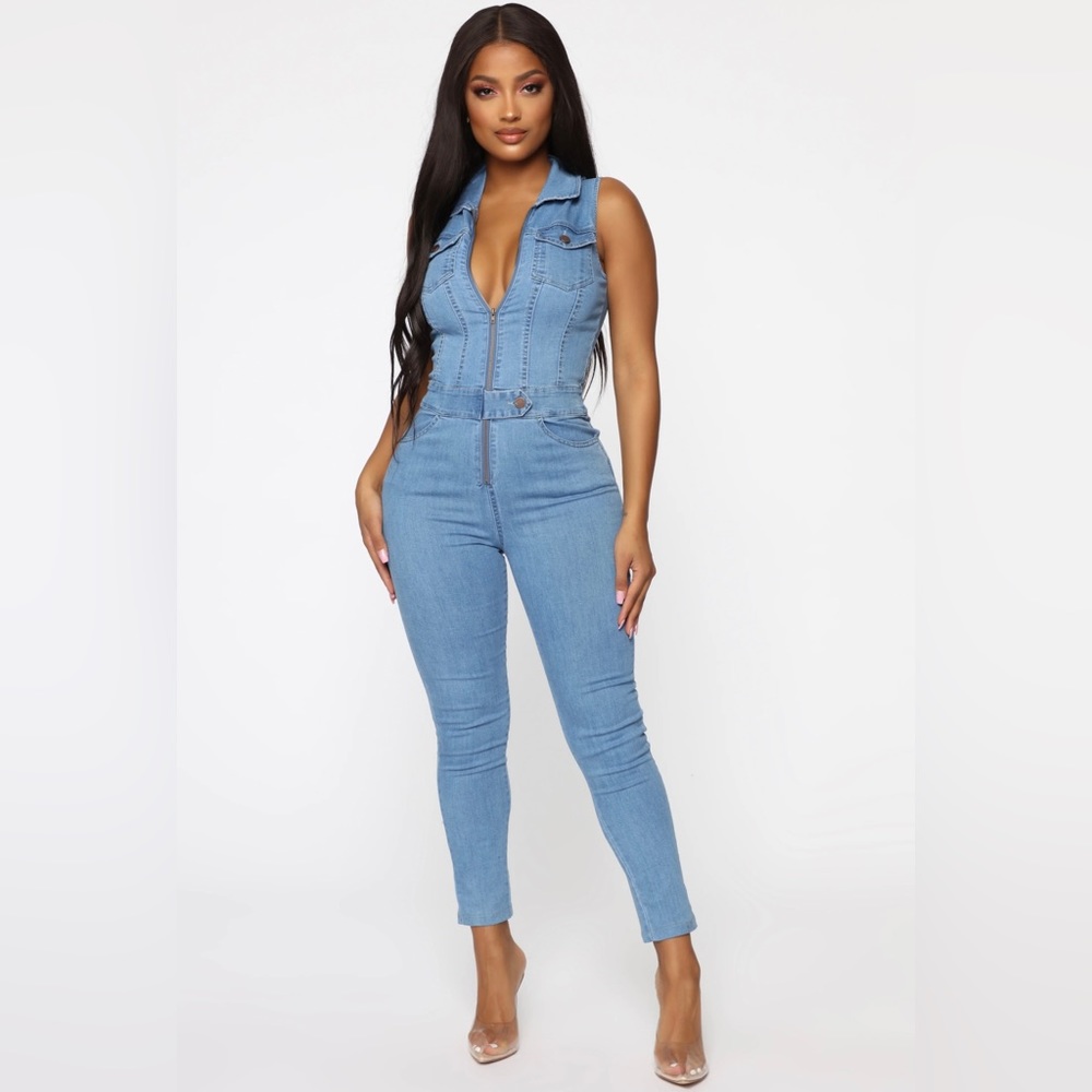 Plus Size Denim Jumpsuit